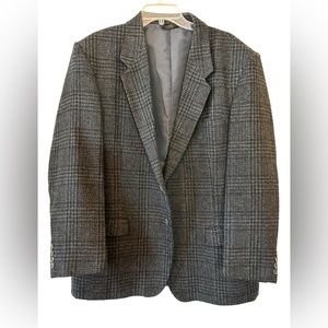 FARAH Men’s Vintage Blazer SportCoat Jacket Black Grey Wool - Sz 44R